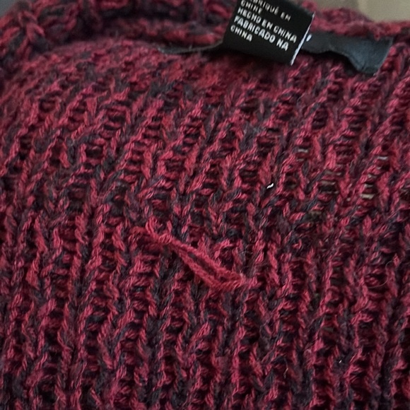 FOREVER 21 MAROON BLACK 3/4 SLEEVE OPEN DRAPE FRONT CARDIGAN SZ MED PREOWNED - Picture 4 of 7